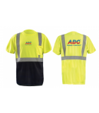 Moisture Wicking Birdseye, Hi-Viz Pocket T-Shirt (front, black bottom) HIVZBB