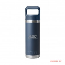 YETI Rambler 18oz Water Bottle with Color-Matched Straw Cap YTR18CSB