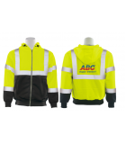 Hi-Viz Full Zip Hoodie (front, black bottom) ZIPHVZ