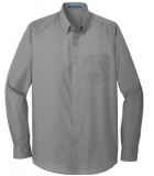 Men's Long Sleeve Carefree Poplin Shirt W100