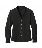 Brooks Brothers Women's Long Sleeve Ruffle Collar Blouse BB18011