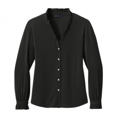Brooks Brothers Women's Long Sleeve Ruffle Collar Blouse BB18011